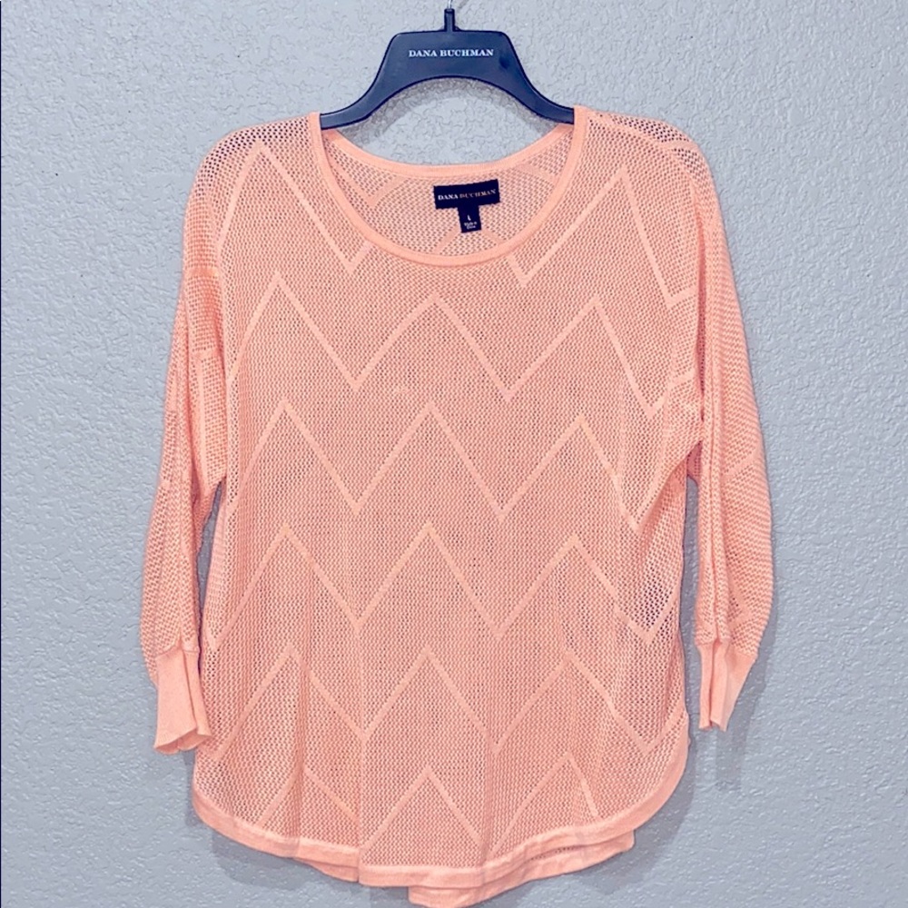 Dana Buchman Women’s chevron crochet knit sweater
